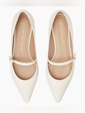 Stuart Weitzman Emilia Mary Jane Flats Burgundy Suede in Seashell Sz 6